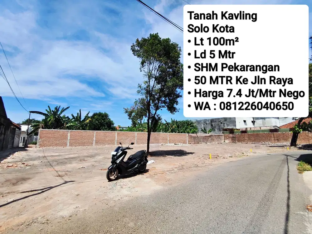 Jual Tanah Area Solo Kota, Dekat Jalan Raya, Dekat Sriwedari, Laweyan