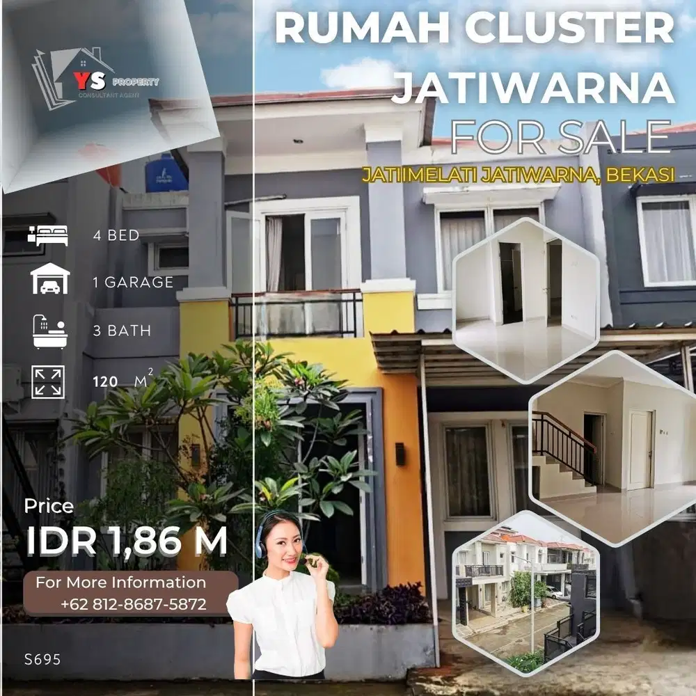 JATIWARNA BEKASI RUMAH 2 LT DALAM CLUSTER 500 M DARI PINTU TOL S695