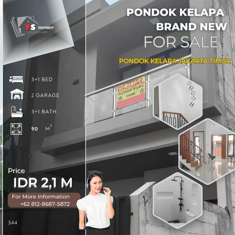 PD KELAPA JAKTIM RUMAH BARU 2 LT LUX MINIMALIS READY UNIT  344