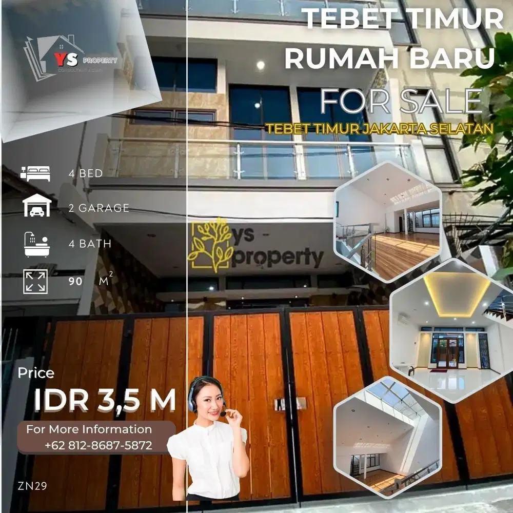 TEBET TIMUR JAKARTA SELATAN RUMAH BARU KONTEMPORER STYLE READY ZN29