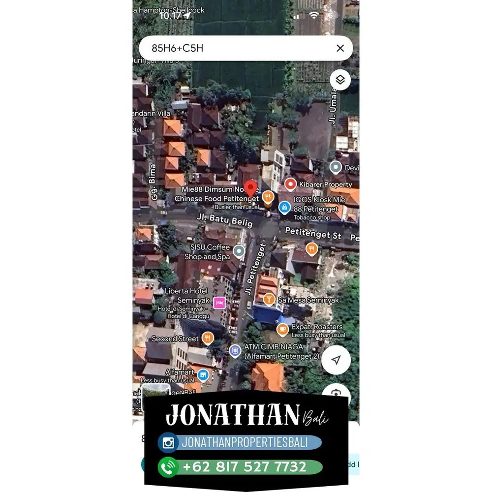 Dijual Properti Pinggir Jalan di Batu Belig - Petitenget