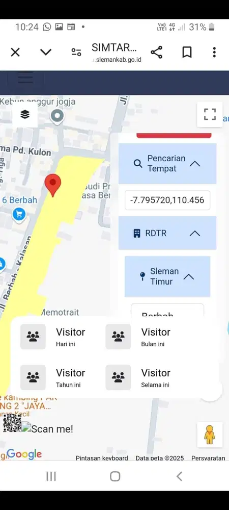 Jual Tanah Mangku Jalan aspal di Berbah