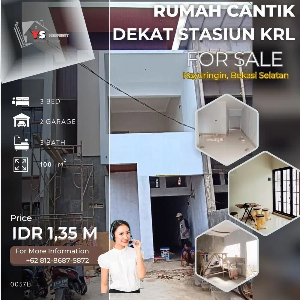 KAYURINGIN BEKASI RUMAH BARU DEKAT STASIUN KRL KRANJI SISA 2 UNIT 0057