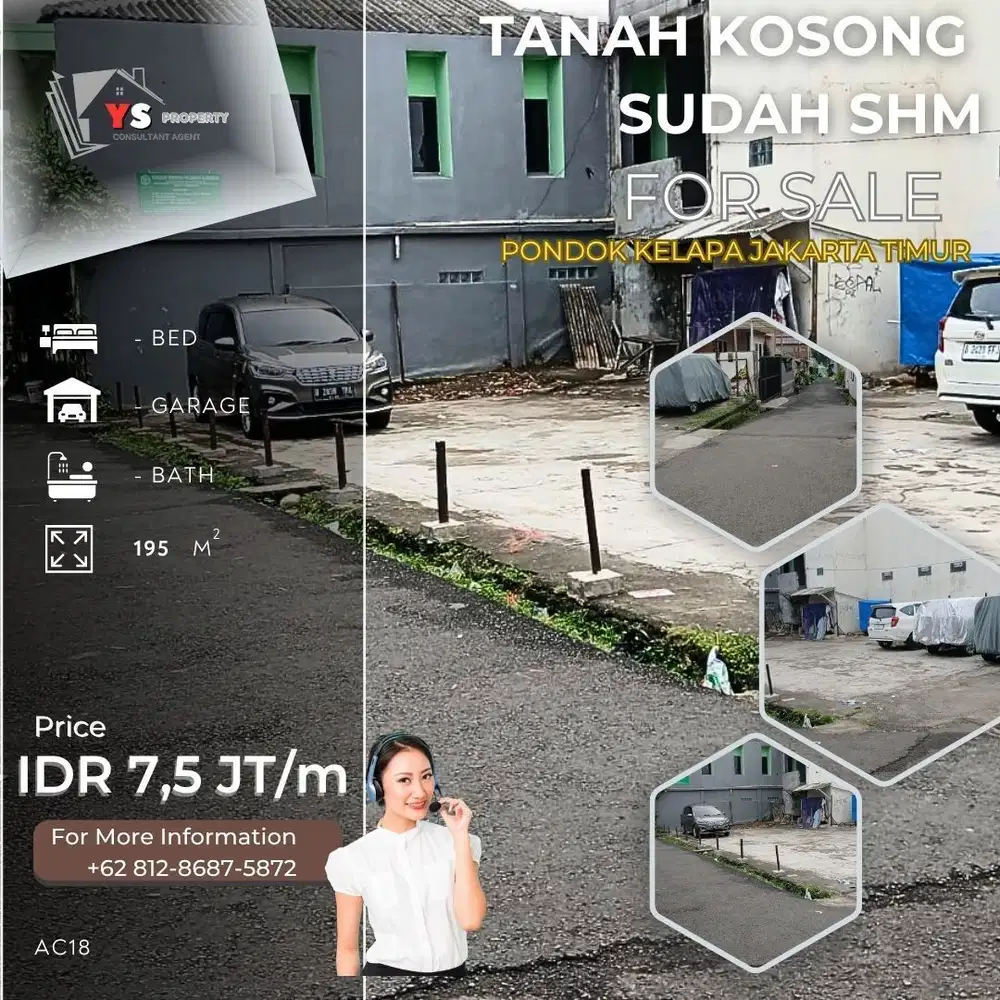 PONDOK KELAPA JAKTIM LAHAN KOSONG SIAP BANGUN SUDAH SHM AC18