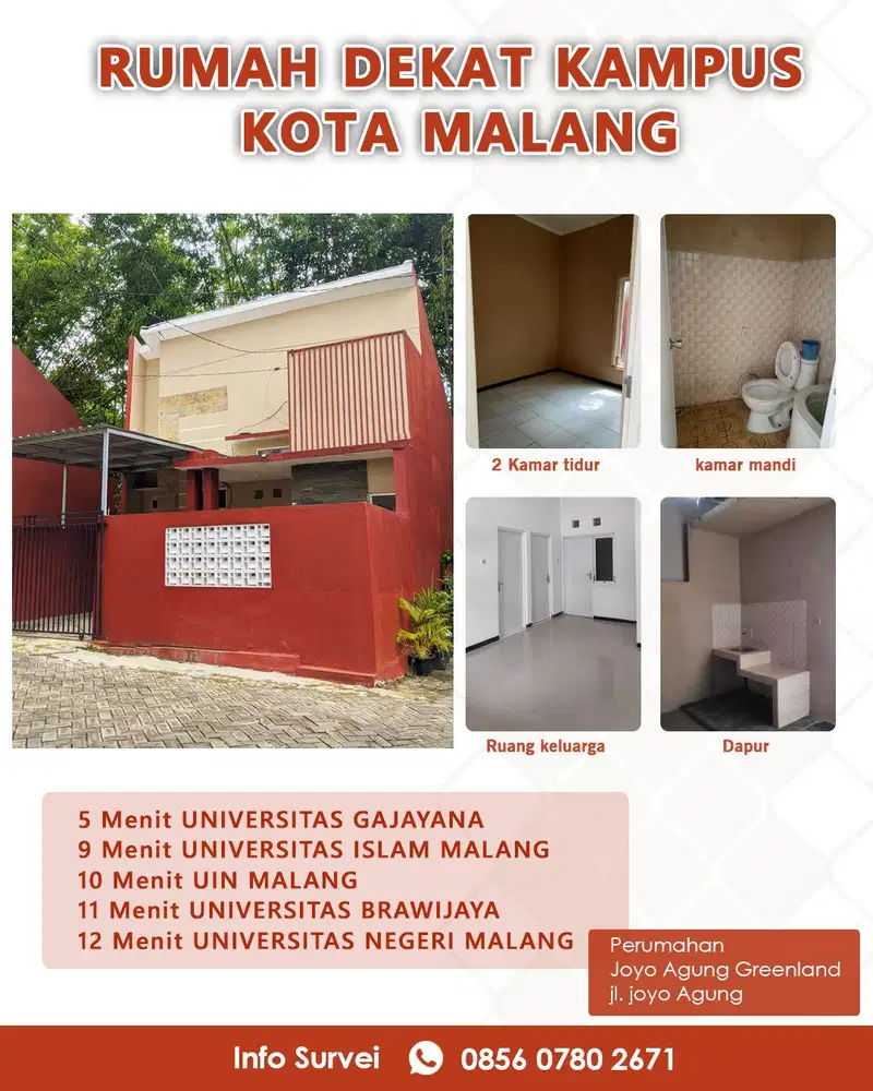 RUMAH DEKAT KAMPUS UB UM UNISMA MALANG
