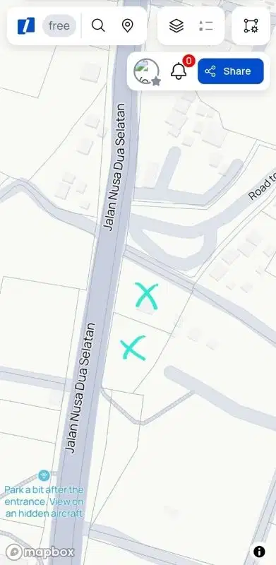 Tanah di By pass Nusa Dua, boleh ambil 1500m2