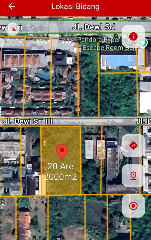 Tanah Strategis Lingkungan Villa Mewah di Dewi Sri Kuta Bali