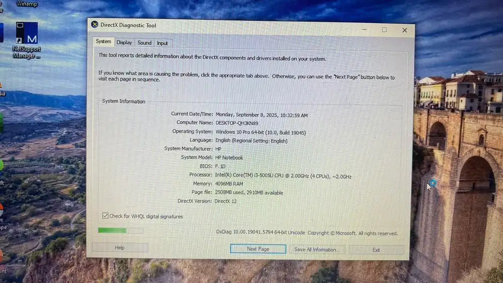 HP Notebook Core i3 Windows 10 Pro Second