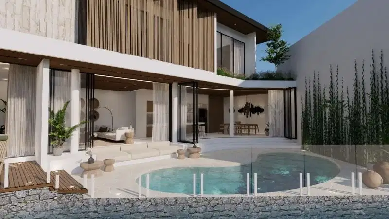 Villa Los sungai di Canggu (villa dalam proses pembangunan)