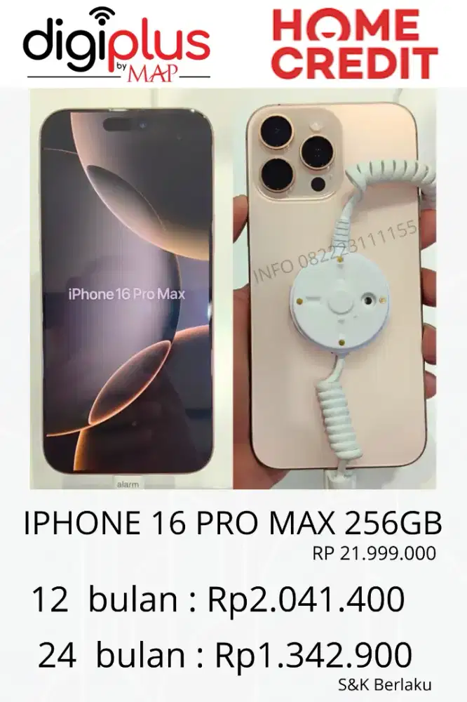 IPHONE 16 PRO MAX 256GB CICILAN FREE DP BUNGA RINGAN