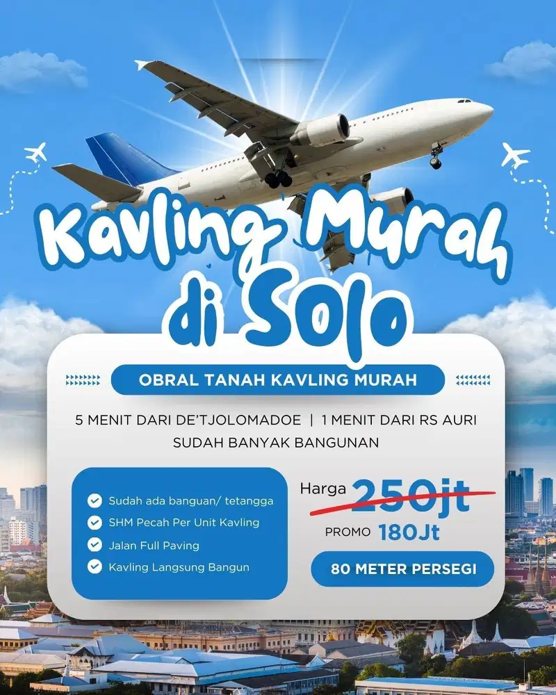 tanah kavling dekat de colomadu 10 menit dari Bandara Adi soemarmo