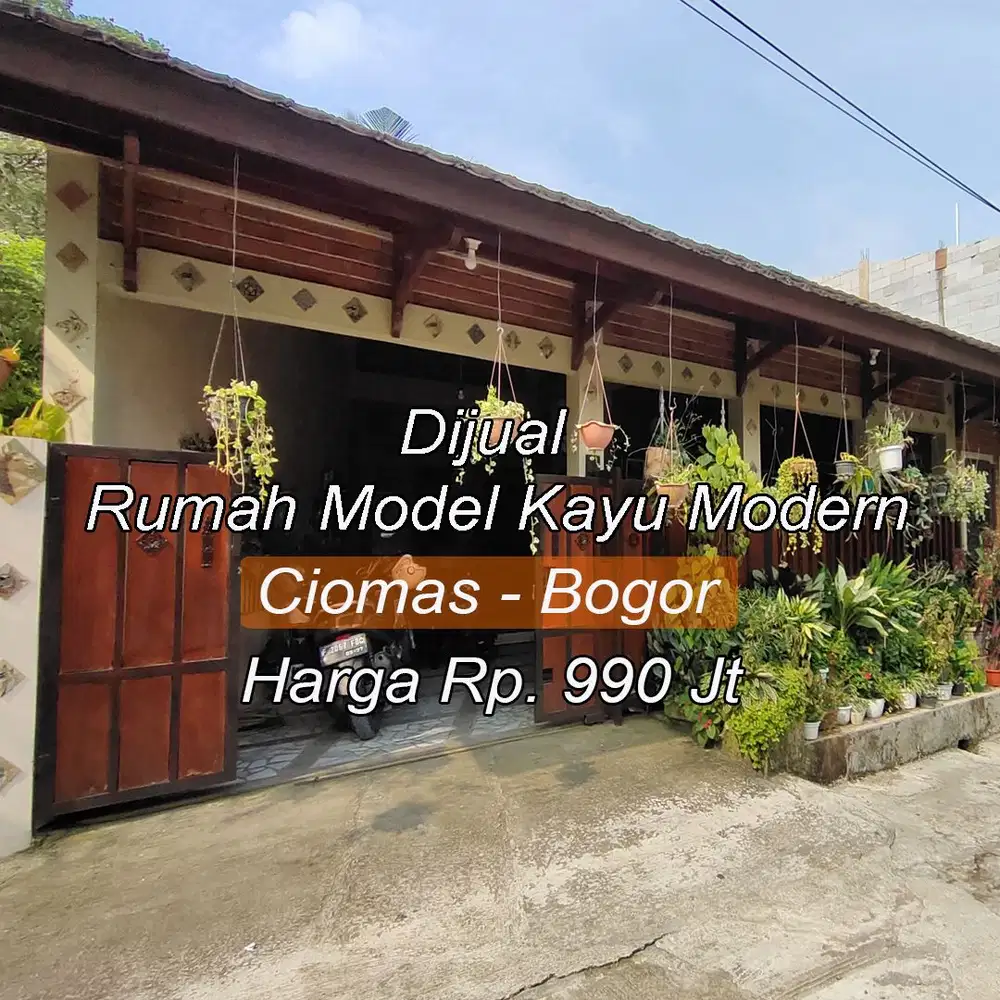 Di Jual Rumah Asri type Kayu Modern / Rustic View sungai daerah Ciomas