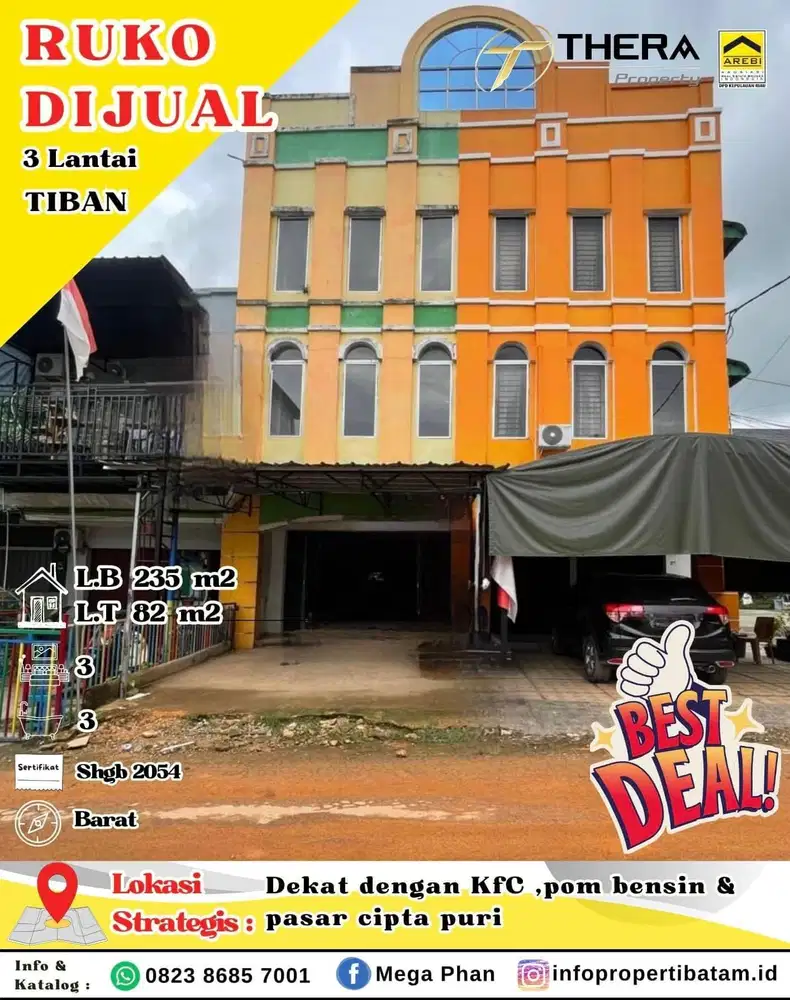 Dijual Murah BU Ruko 3 Lantai di Tiban