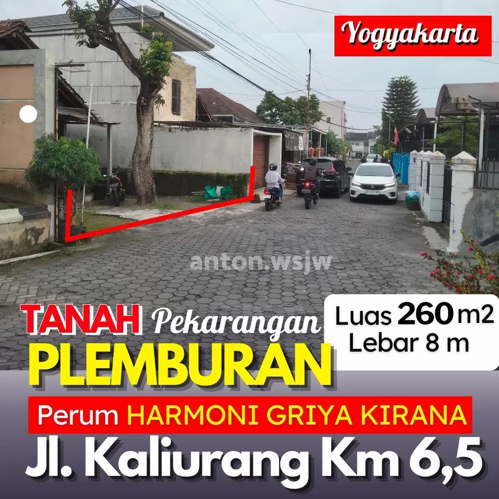 Tanah Bagus Jogja PLEMBURAN Lt 260 m² SHM cocok untuk Kost