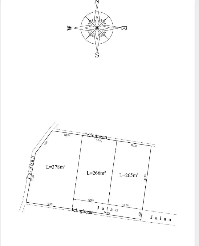 Tanah kavling hanya 3 unit di jalan Pantai Berawa, Canggu