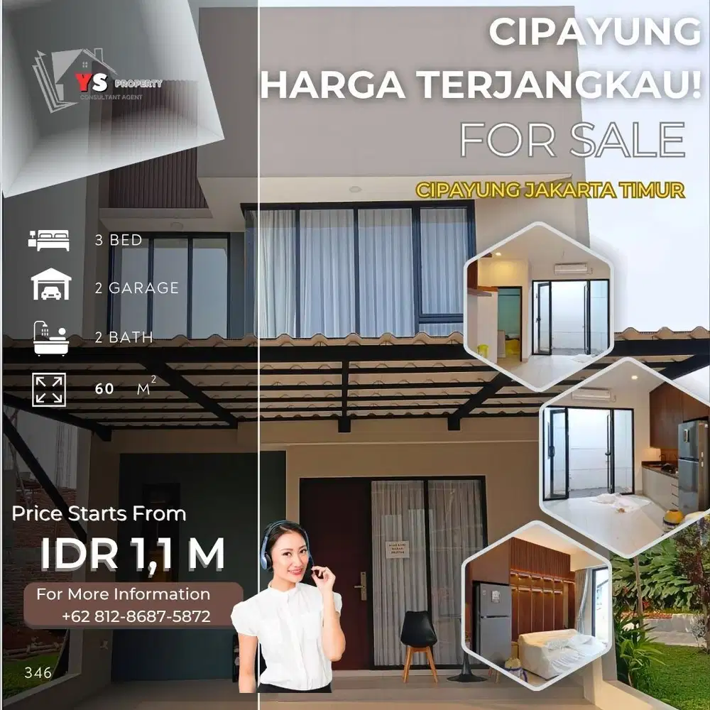 Cluster Tropis Cipayung Bonus TV & Smart Lock, 3KT Mulai 1,1 m R10