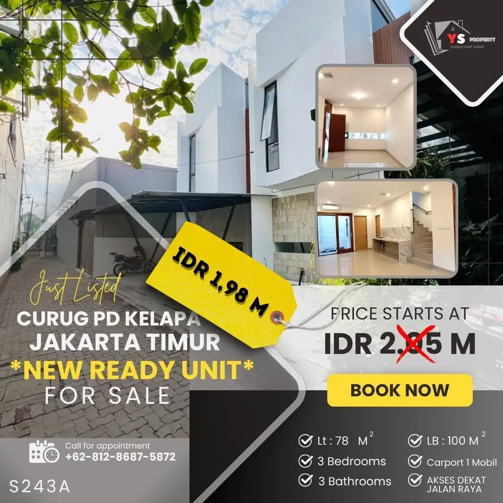 CURUG PD KELAPA RUMAH BARU MODERN MINIMALIS 2 LT SIAP HUNI S243A