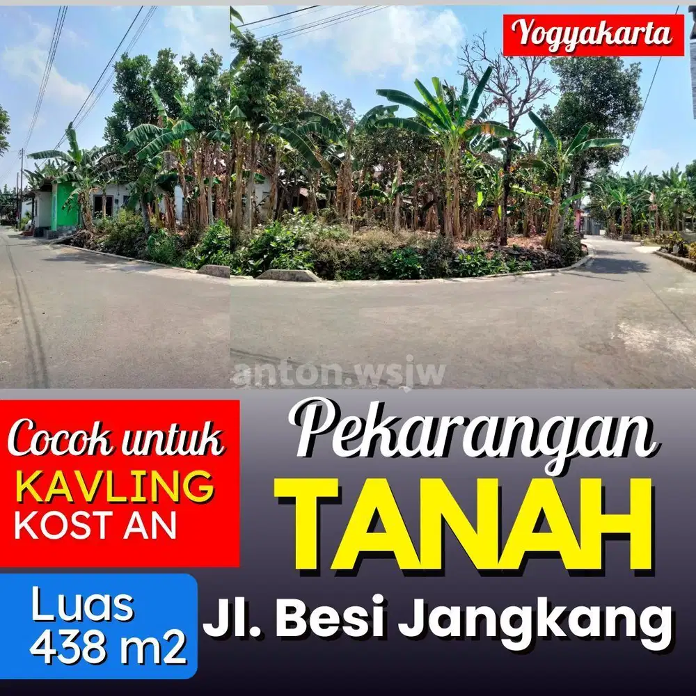 Tanah Bagus Jogja Jl.besi Jangkang Yapah Lt 438 m2 SHM Pekarangan