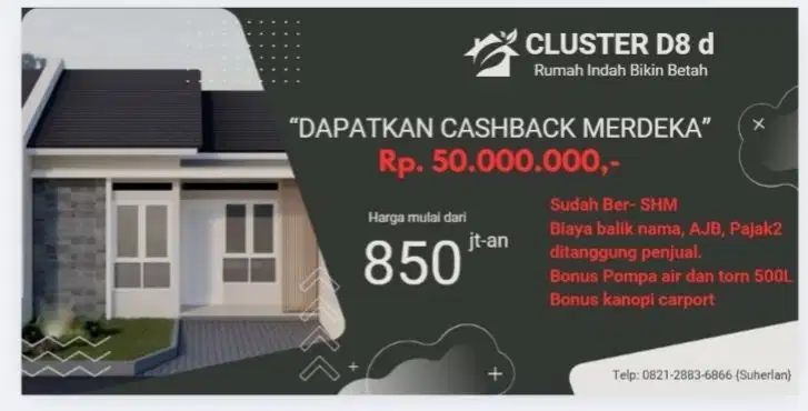 Dijual Rumah siap huni di Cluster Dimensi , Lagadar, Margaasih, Bandun