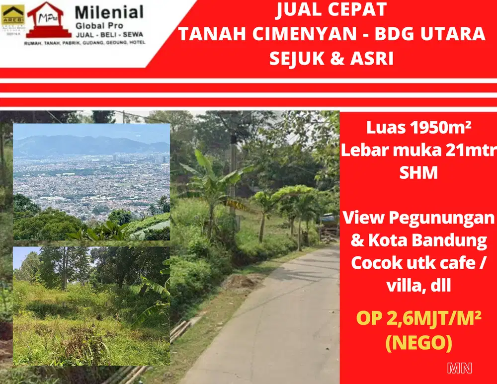 Jual Cepat Tanah Berudara Sejuk dan Asri Cimenyan - Bandung Utara