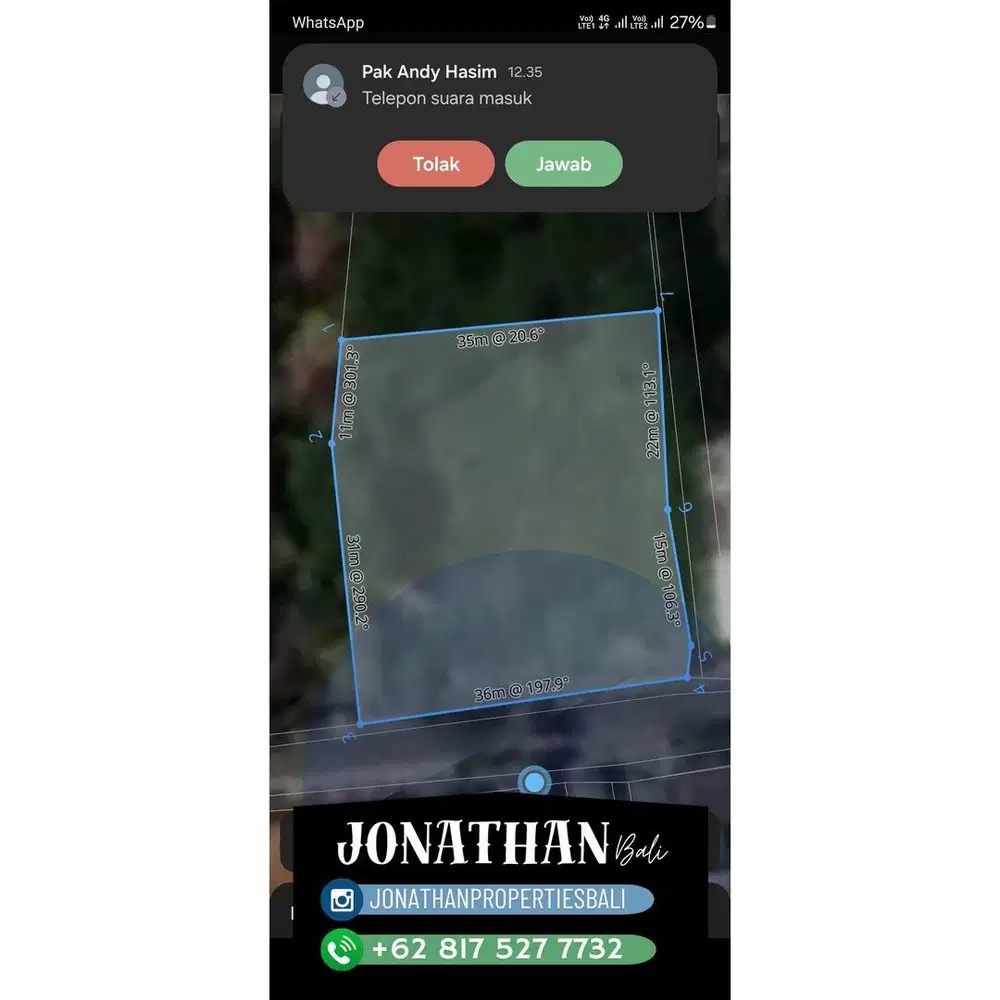 Dijual Tanahdi pingir jalan utama Pemeliasan Agung Berawa - Lsknt