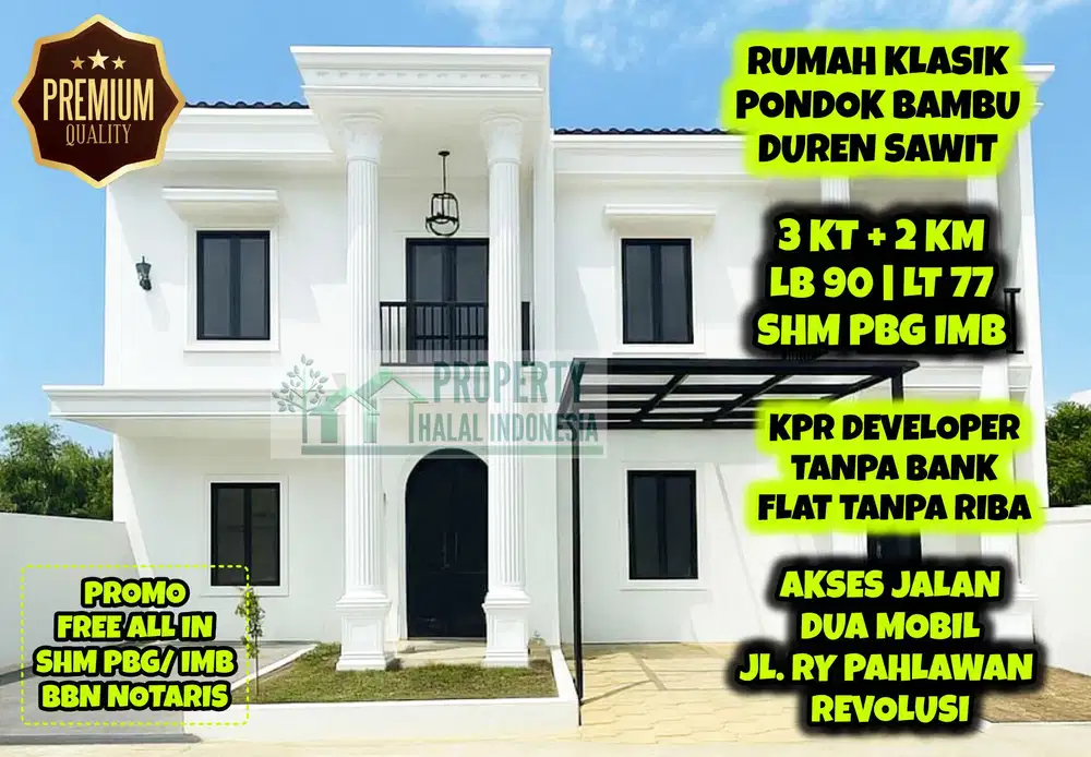 Jual Rumah Classic Eropa Pd. Bambu Duren Sawit JakTim SHM KPR Non Bank