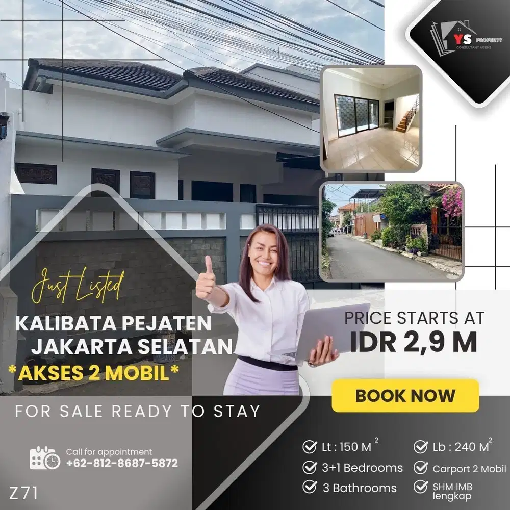 PEJATEN KALIBATA RUMAH 2 LT SIAP TINGGAL STRATEGIS AKSES 2 MOBIL Z71