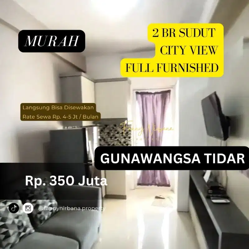 MURAH ●● Tipe paling besar Full Furnished Tower C Gunawangsa Tidar