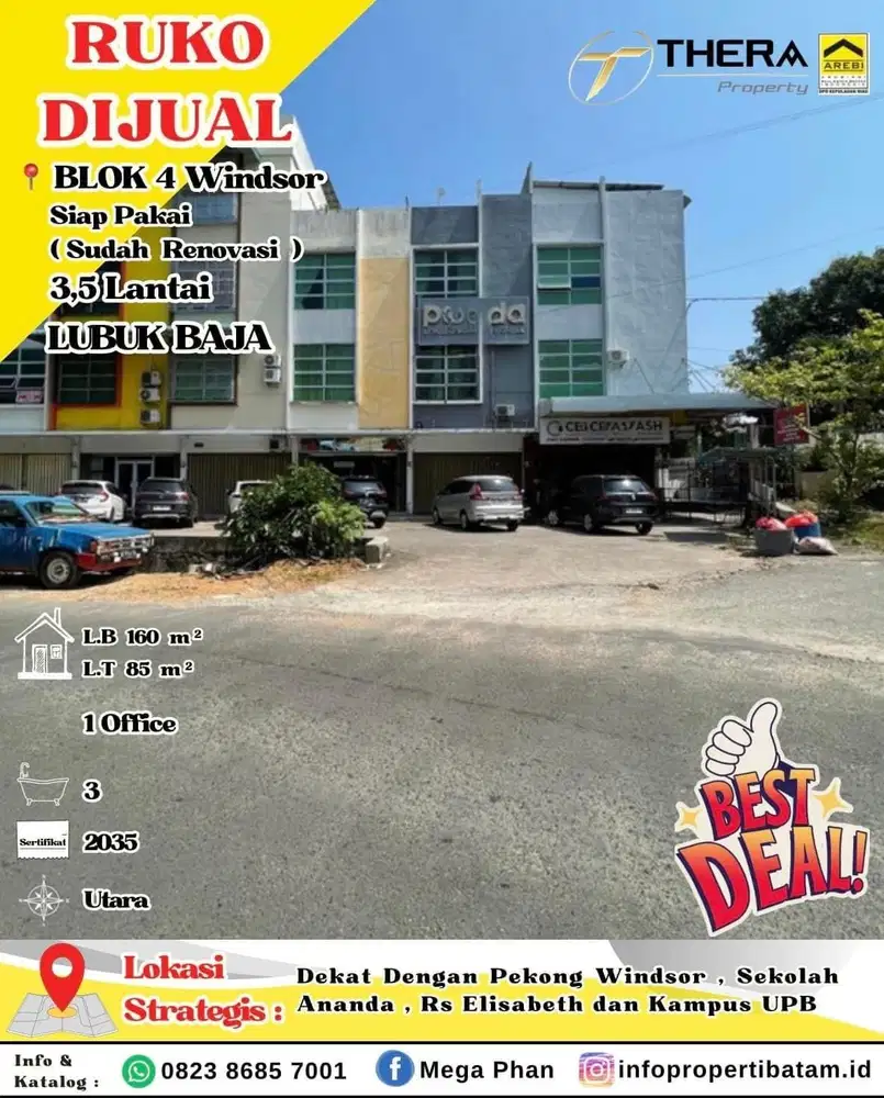 Ruko full renovasi dijual 3,5 Lantai di Blok 4 windsor