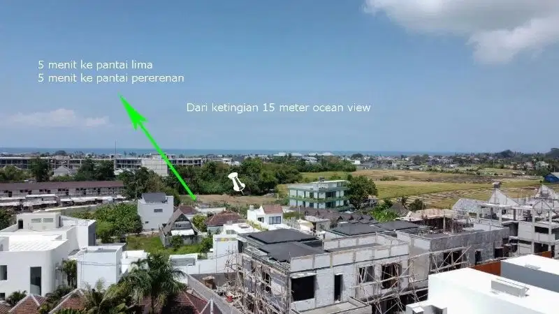 Tanah kavling satu satunya di area pantai pererenan, view sawah