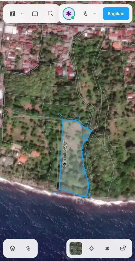 Tanah Pinggir Pantai Tulamben Bali Cocok Komersial Resort