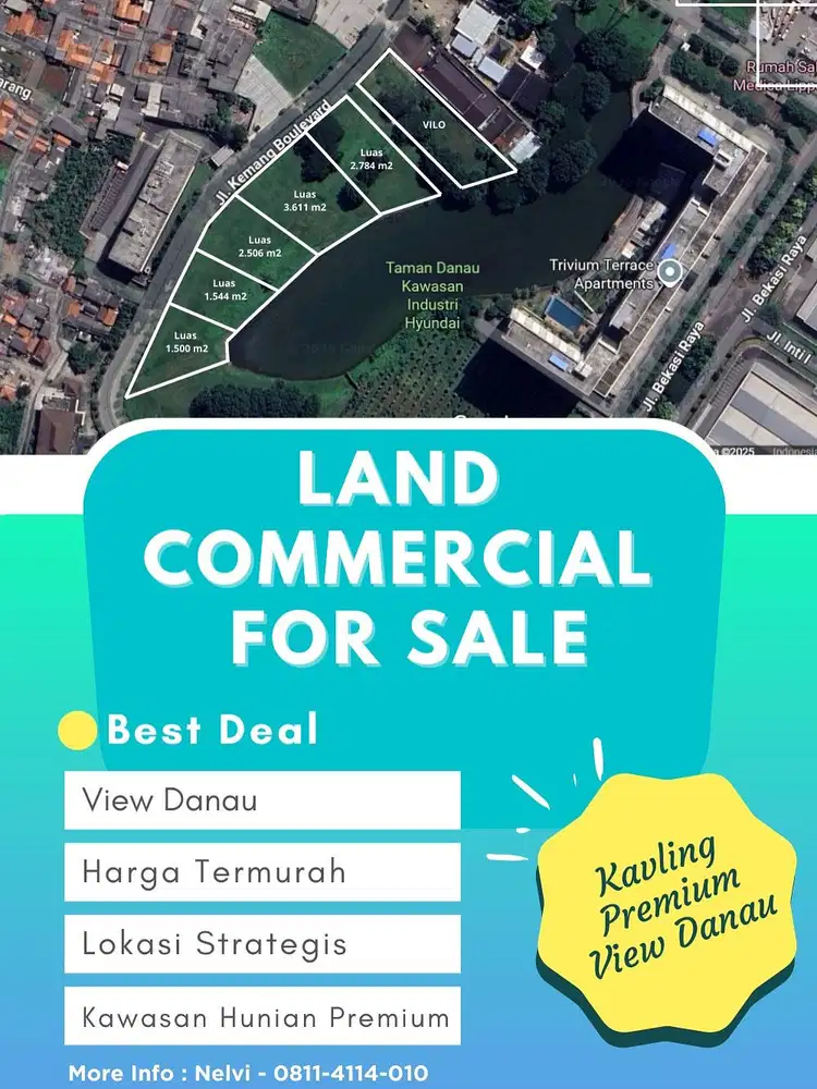 DIJUAL MURAH TANAH KOMERSIAL VIEW DANAU DI LIPPO CIKARANG
