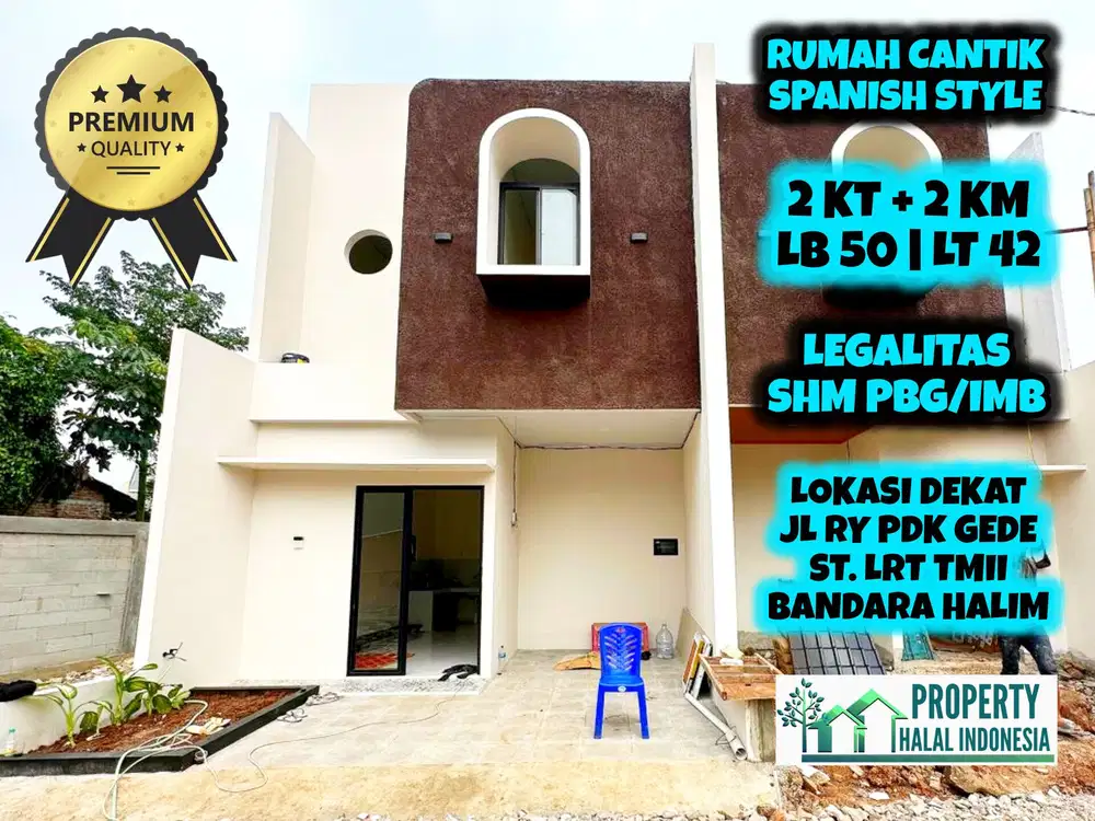Jual Rumah Siap Huni Spain Style Dekat Jl Ry Pondok Gede - St LRT TMII