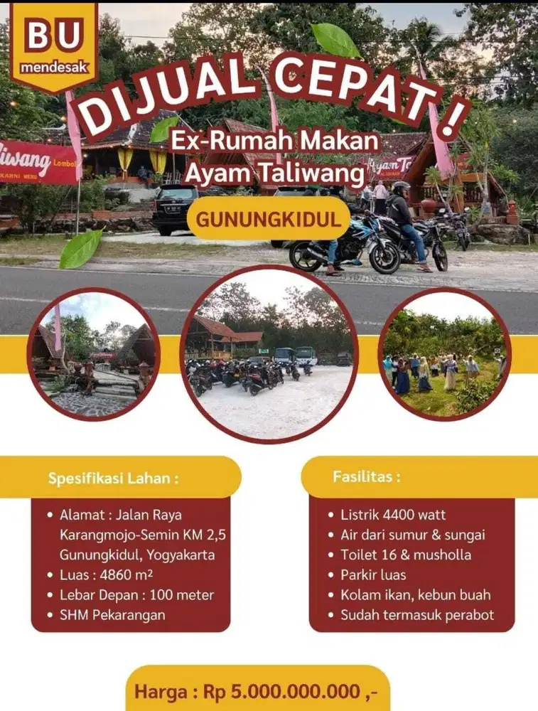 Dijual ex RM Karangmojo Gunungkidul
