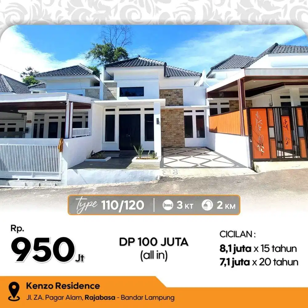 SIAP HUNI Rumah PUSAT KOTA Dekat CIPLAZZ Mall Rajabasa Bandar Lampung