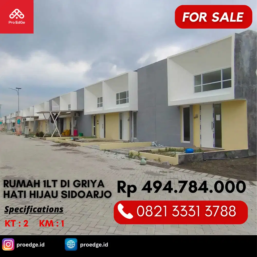 Dijual Rumah 1lt Ready Stok Angsuran 1 JUTA RUPIAH di Candi Sidoarjo