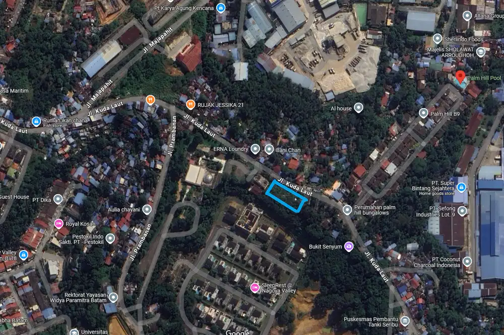 DIJUAL LAHAN PERUNTUKAN JASA LOKASI dekat Palm Hills Kampung Seraya