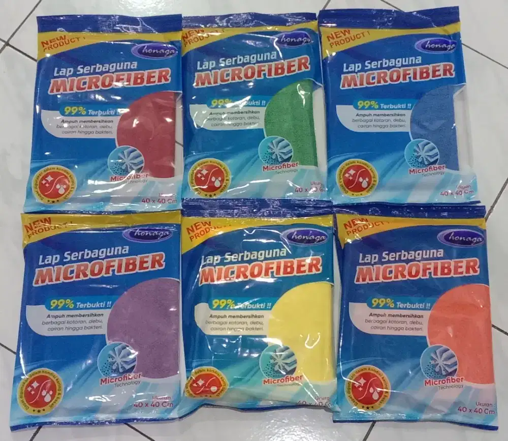 Kain Microfiber Honaga 40x40cm (Berkemasan)