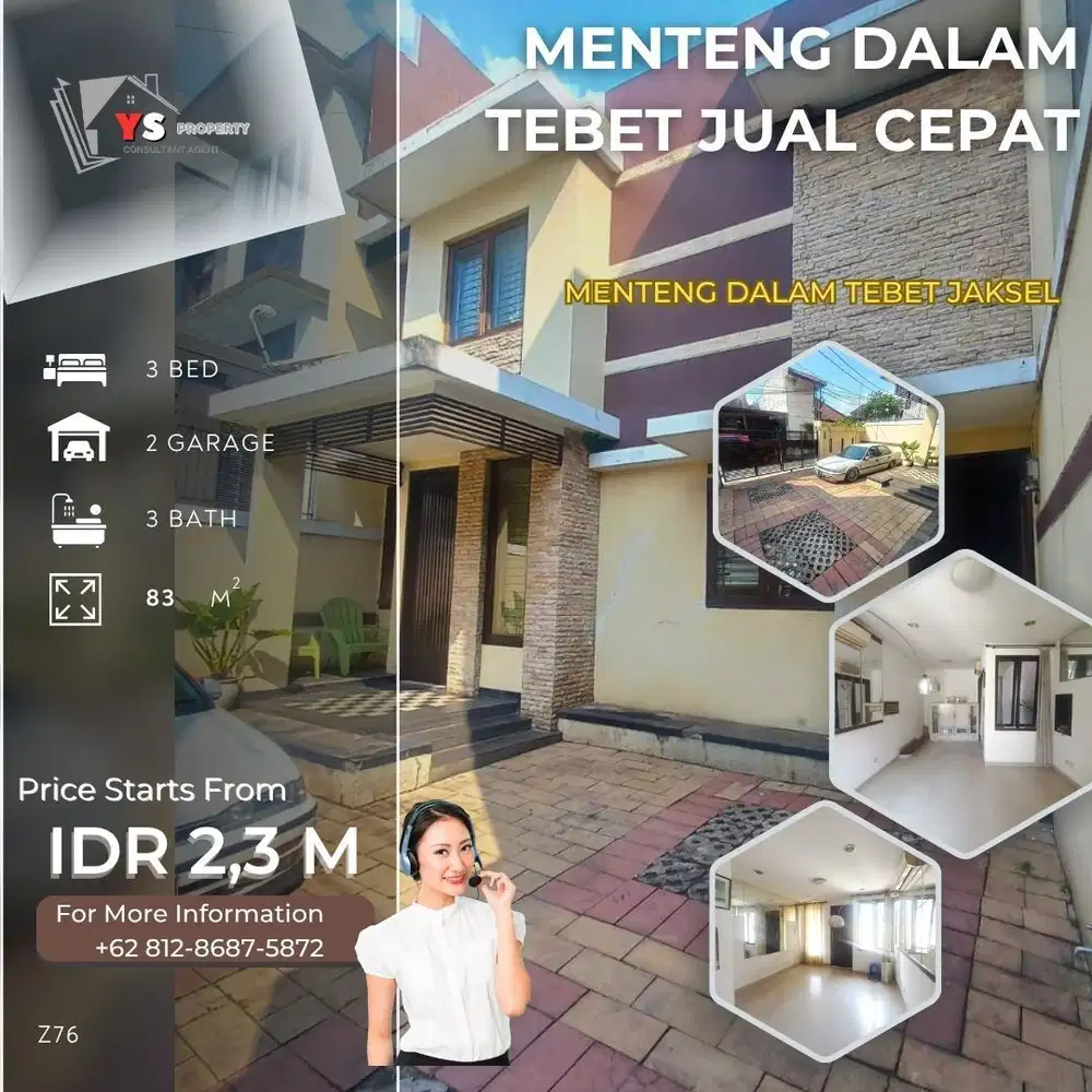 JUAL CEPAT! Rumah 2 Lantai Menteng Dalam 3KT 2,3M Nego Z76