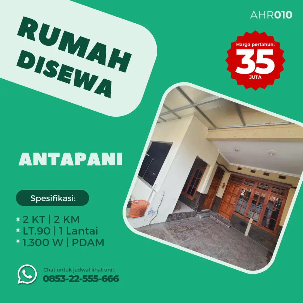 Rumah Antapani Bandung dkt Arcamanik Kiaracondong Mandalajati Buahbatu