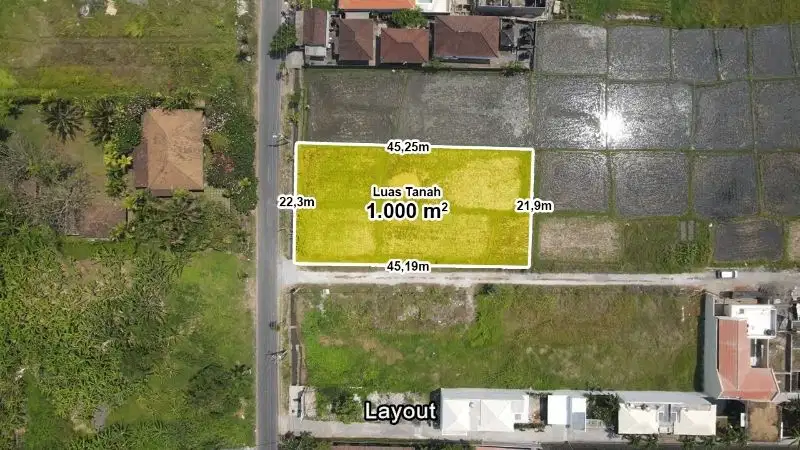 DIJUAL TANAH PINGGIR JALAN PANTAI CEMAGI ZONA PINK WISATA