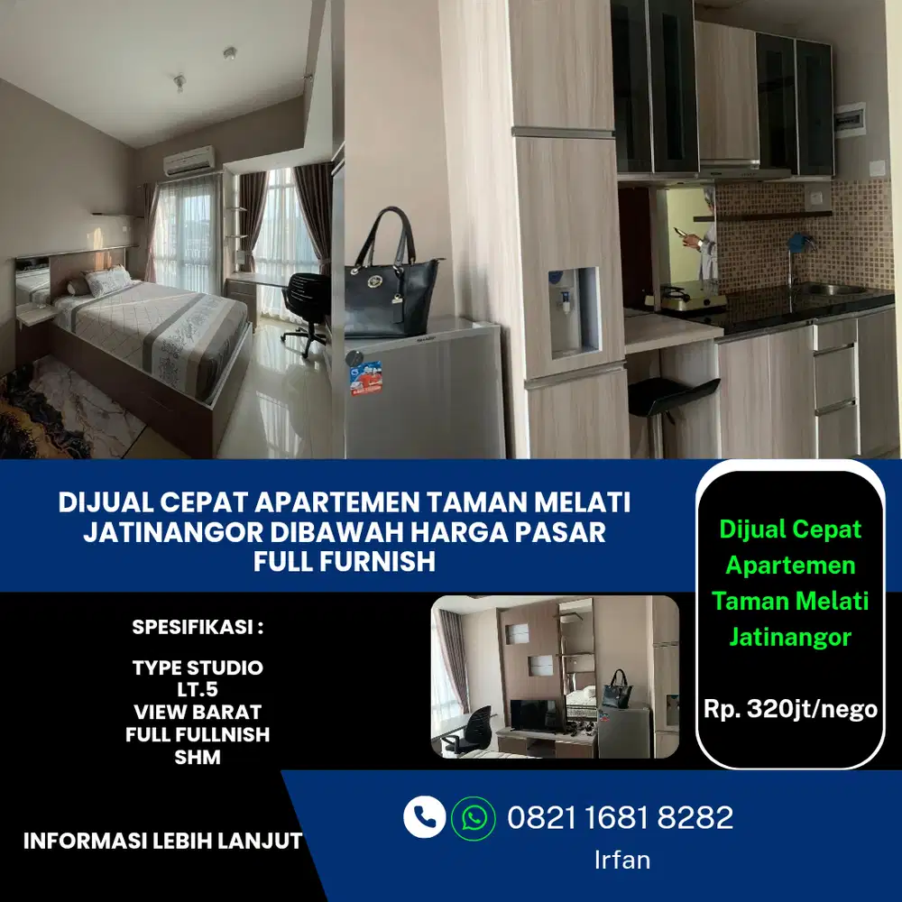 Dijual Cepat Apartemen Taman Melati Jatinangor Full Furnished Harga Termurah
