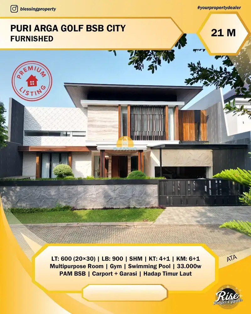 Rumah Premium Full Furnish Mewah di Puri Arga Golf BSB City Semarang
