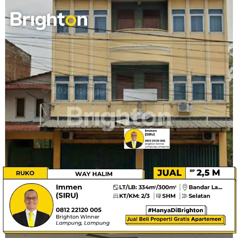 Ruko Dijual Cepat Di Way Halim Bandar Lampung
