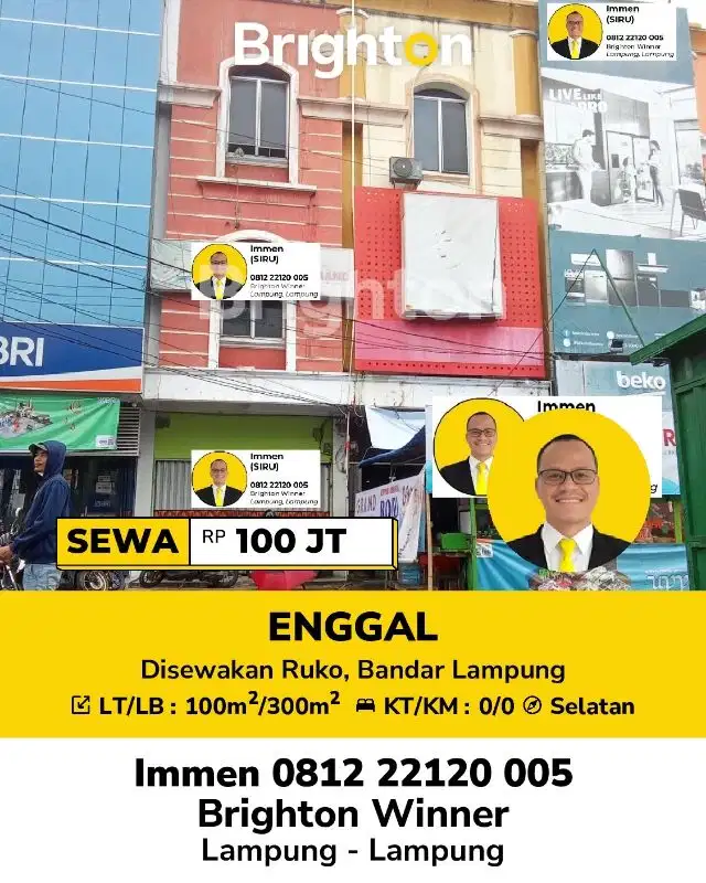 Ruko Disewakan Di Jl Sudirman Enggal Tanjung Karang Bandar Lampung