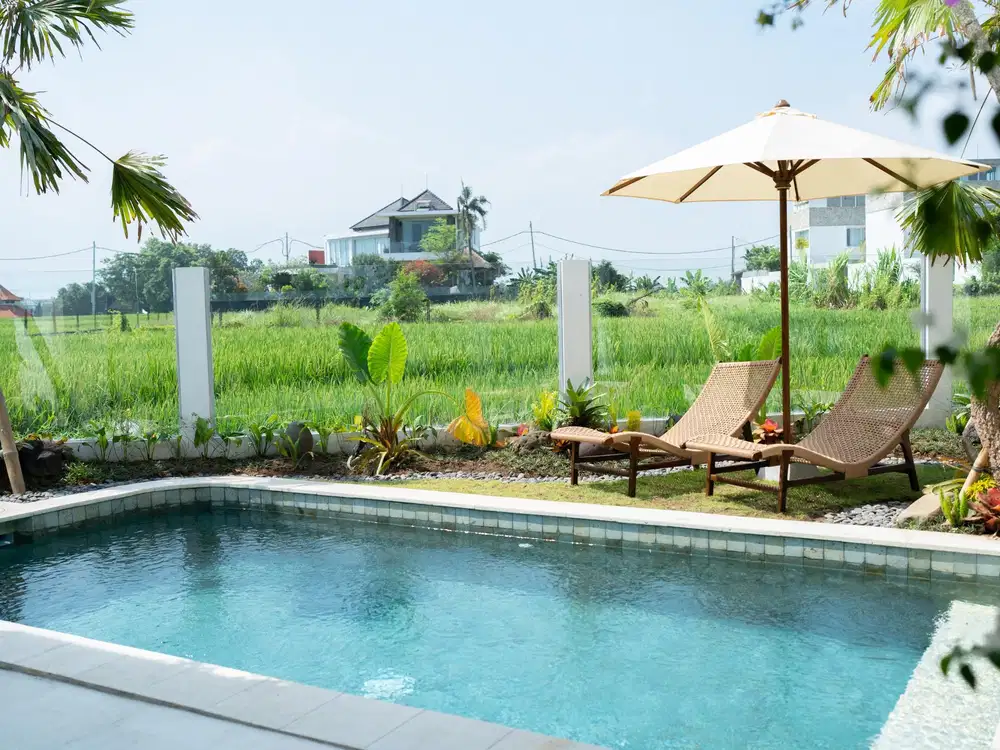 Villa Mewah Baru View Sawah Dekat Pantai Mengening Cemagi Bali