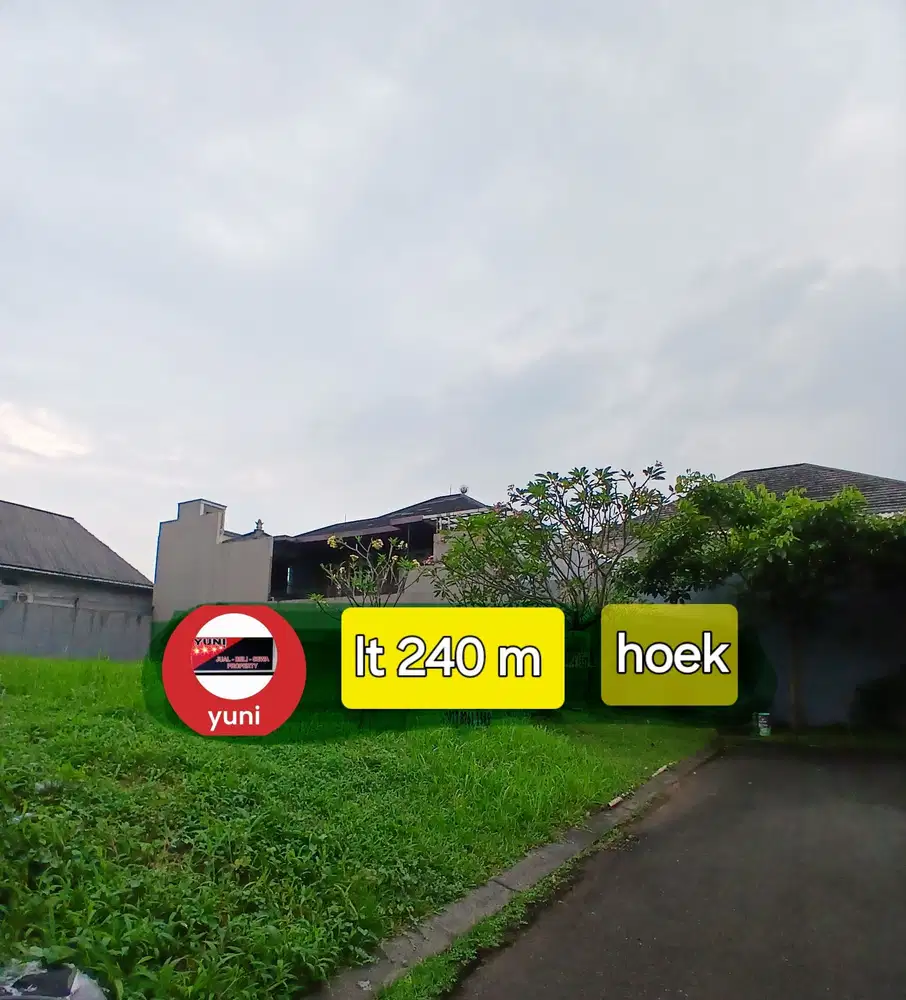 Tanah kavling hoek dekat Rs Eka,Sekolah BHK,Mesjid diKota Wisata