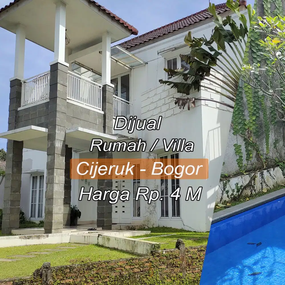 Dijual Rumah VILLA private pool view Gunung Sejuk di kaki Gunung Salak