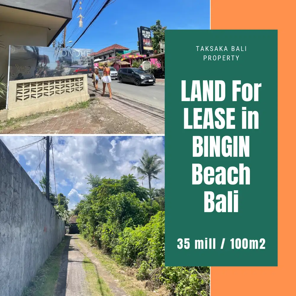 LAND FOR LEASE. BINGIN BEACH BALI