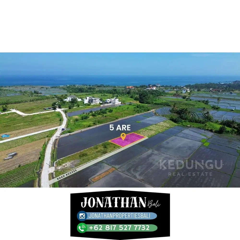 Dijual: Tanah premium di Kedungu luas 5 are